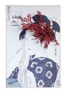 "Estampa de mujer". Kitagawa Utamaro. 1973. Collage Candela Cort. 2009