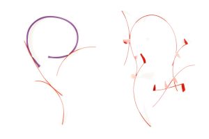 Collares de mimbre y bies de seda con adorno de pétalos y hojas 2
