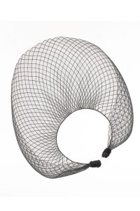 Cuello crin con cuadrícula, alambre bordado y bolas fieltro