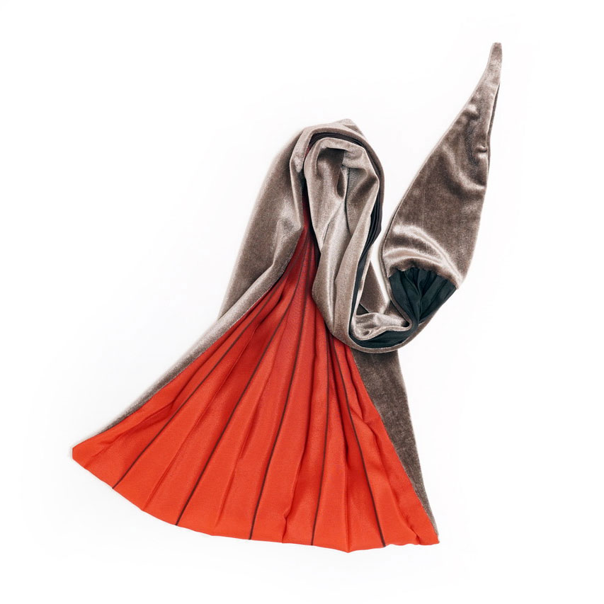 Foulard de lana y terciopelo